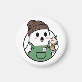 Íman Cute Ghost Coffee Button