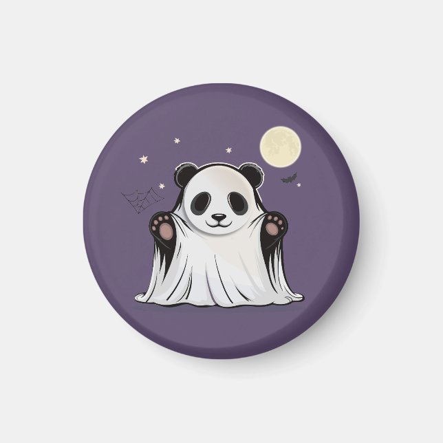 Íman Cute Ghost Panda Under the Moon  (Frente)