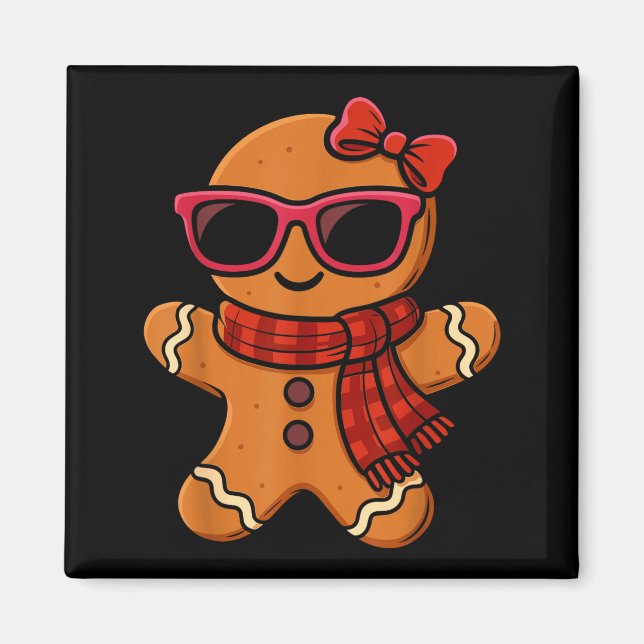 Íman Cute Gingerbread Christmas For Women Girls Xmas  (Frente)