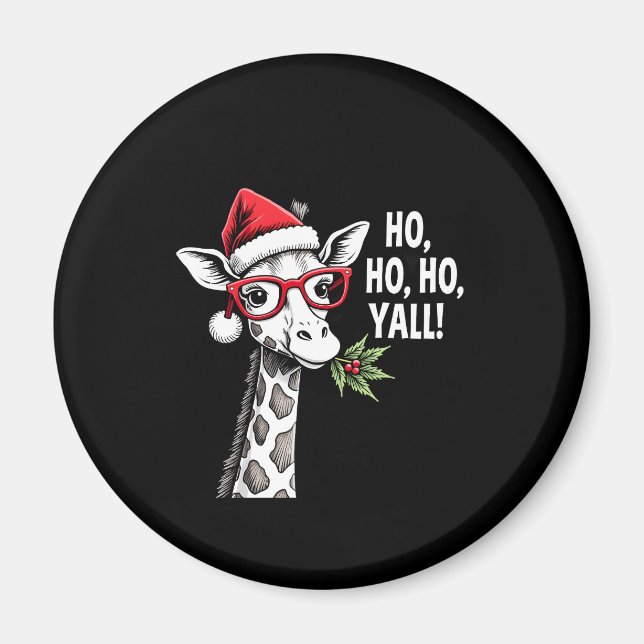 Íman Cute Giraffe With Santa Hat Merry Xmas Giraffe Lov (Frente)