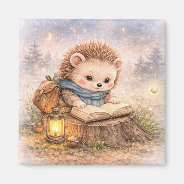 Íman Cute Hedgehog Reading Fridge (Frente)