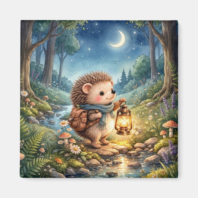 Íman Cute Hedgehog With Lantern Fridge (Frente)