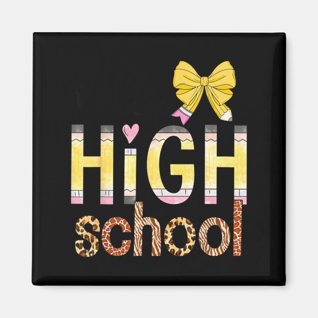 Íman Cute Hello High School Animal Print Teacher Back T (Frente)