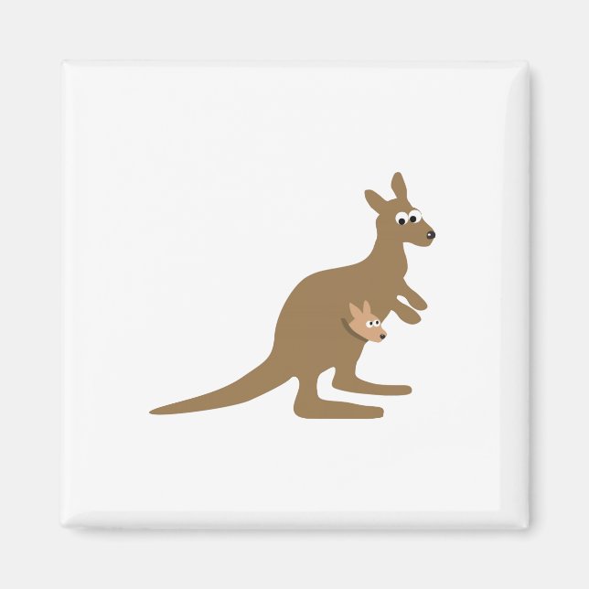 Íman Cute Kangaroo e Joey (Frente)