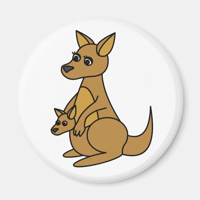 Íman Cute Kangaroo e Joey (Frente)