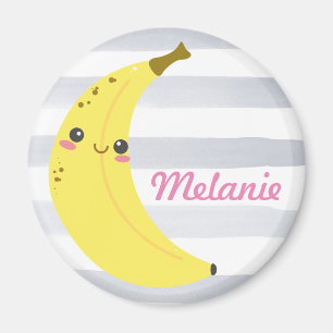 Íman Cute Kawaii Banana Personalizada