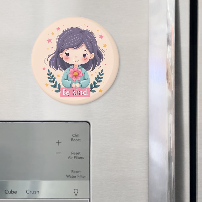Íman Cute Kawaii "Be Kind" Illustration (In Situ (Fridge))