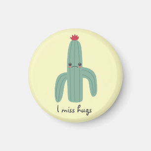 Íman Cute Kawaii Cactus Misses Hugs