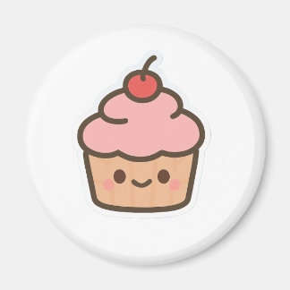 Íman Cute Kawaii Cupcake Magnet – Happy Dessert Illustr