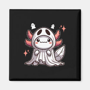 Íman Cute Kawaii Halloween Ghost Axolotl