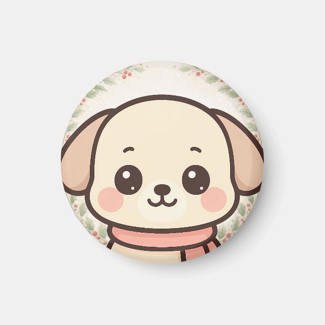 Íman Cute Kawaii Puppy Face Magnet  (Frente)