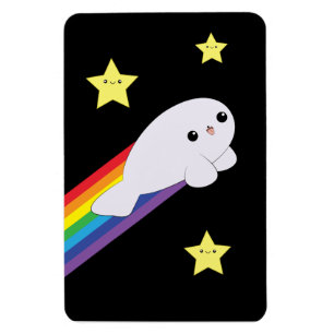 Íman Cute Kawaii Rainbow Rocket Baby Seal Magnet