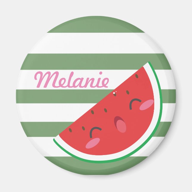 Íman Cute Kawaii Watermelon Personalizado (Frente)