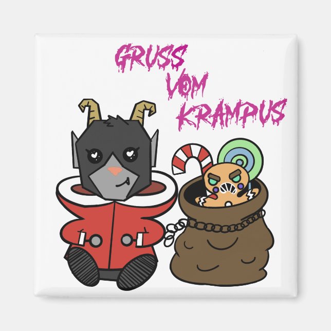 Íman Cute Krampus assustador (Frente)