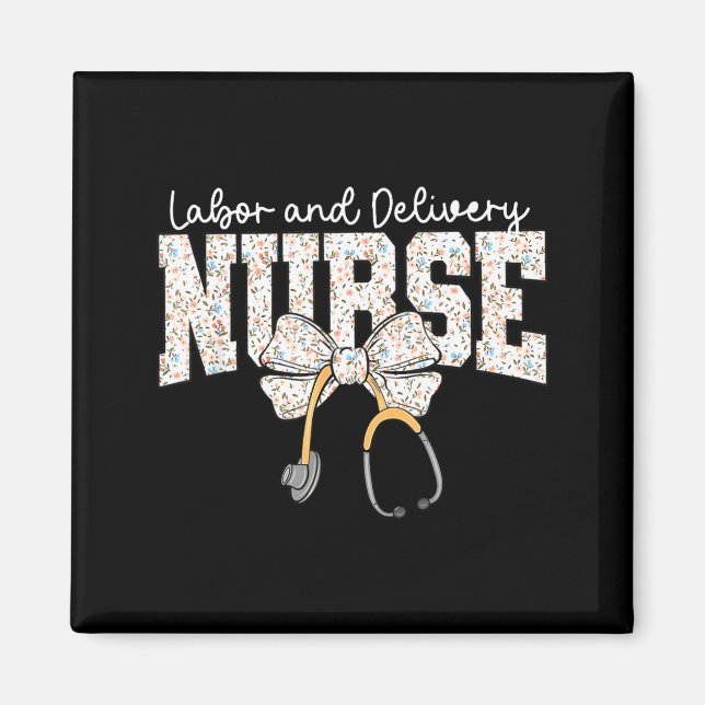 Íman Cute Labor And Delivery Nurse Stethoscope Coquette (Frente)