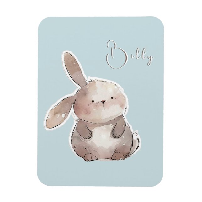 Íman Cute lapin 2, personnalisé (Vertical)