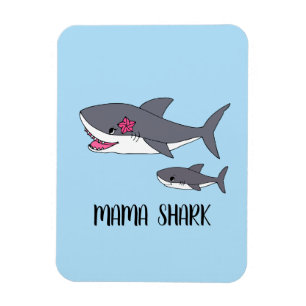 Íman Cute Mama Shark and Baby Shark