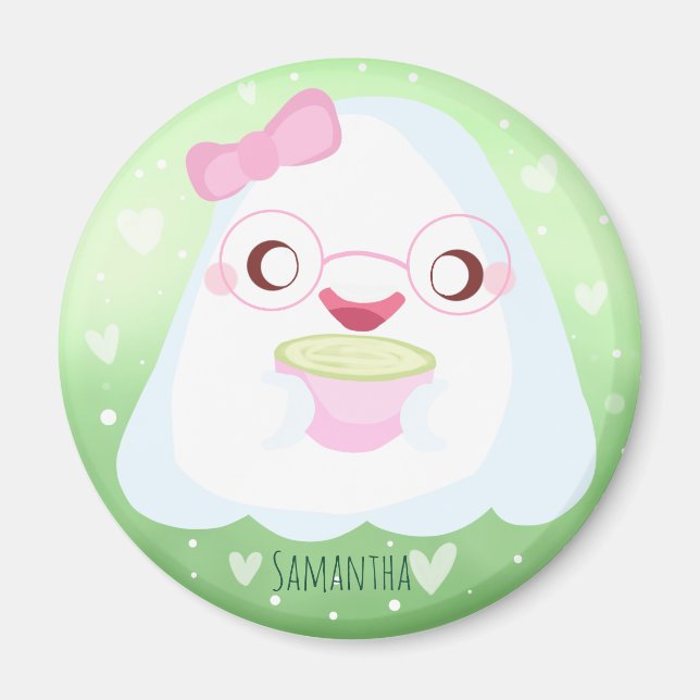 Íman Cute Matcha Latte Fantasma (Frente)