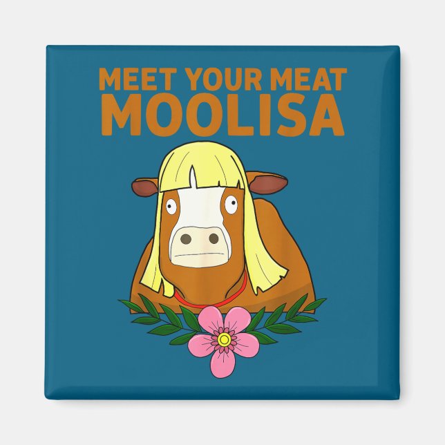 Íman Cute Meat Moolisa Piadas de Vaca Sarcástico (Frente)