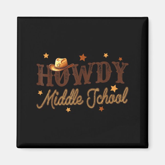 Íman Cute Middle School Teacher Rodeo Western Howdy Mid (Frente)