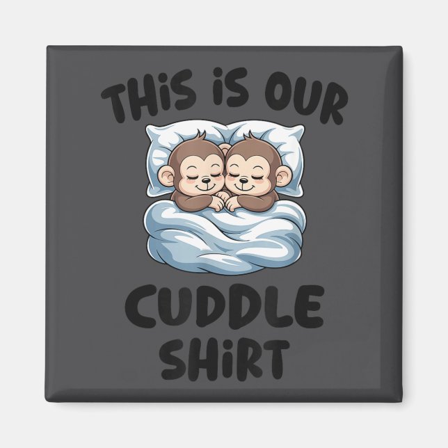 Íman Cute Monkey Couple This Is Our Cuddle  (Frente)