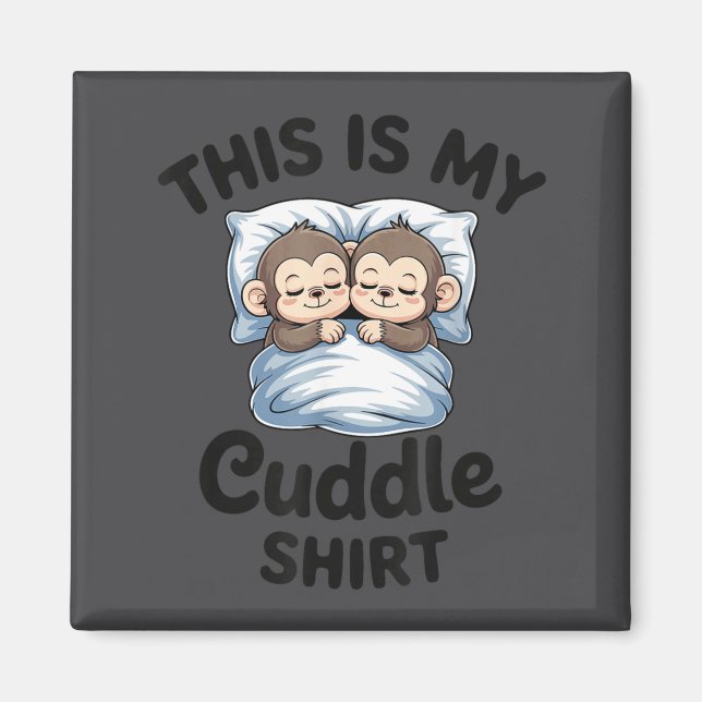 Íman Cute Monkey Sleep Couple This Is My Cuddle  (Frente)
