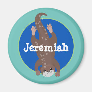 Íman Cute otter diving cartoon illustration