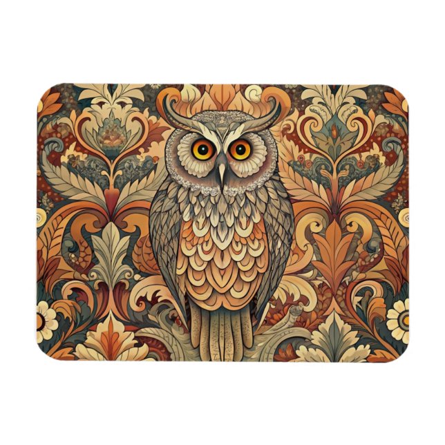 Íman Cute Owl Style William Morris (Horizontal)