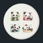 Íman Cute Panda Custom Magnet Aesthetic Watercolor<br><div class="desc">Add a touch of softness and cuteness to your collection with this cute kawaii baby panda sticker set! This charming design features adorable panda illustrations in different poses—holding bamboo, hugging a heart, playing, and sleeping peacefully. Illustrated in a soft watercolor style, these pandas have a cozy and heartwarming aesthetic with...</div>
