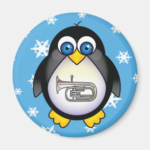 Íman Cute Penguin Tuba Music Magnet