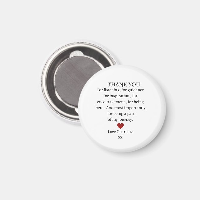 Íman cute personalized thank you love  (Front/Back)