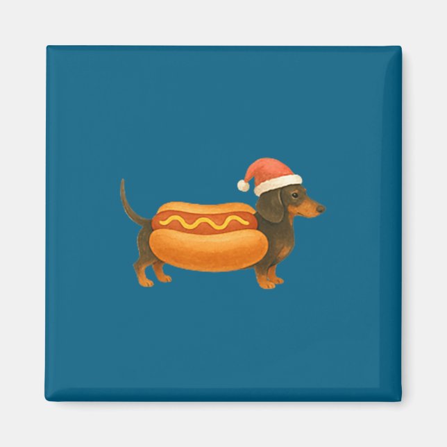 Íman Cute Petite Christmas Funny Hot Dog Dachshund Prem (Frente)