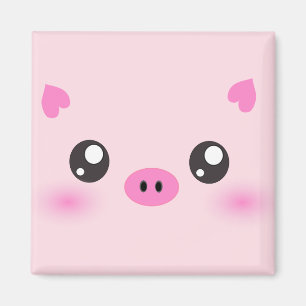Íman Cute Pig Face - minimalismo kawaii