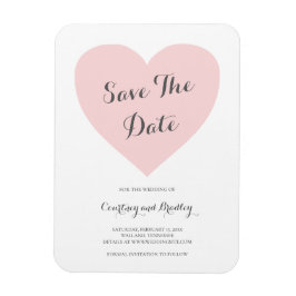 Íman Cute Pink Heart Typography Casamento Save the Date
