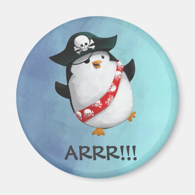 Íman Cute Pirate Penguin (Frente)