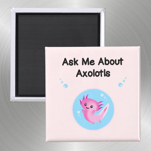 Íman Cute Purple Me Pergunte Sobre Axolotls Salamander
