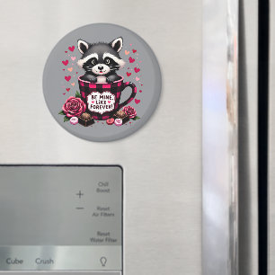 Íman Cute Raccoon Valentine Buffalo Xadrez Estética