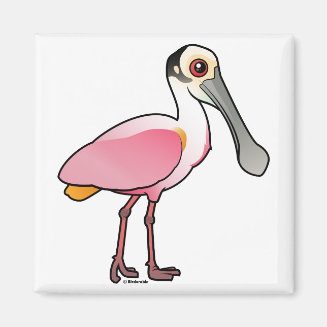 Íman Cute Roseate Spoonbill (Frente)