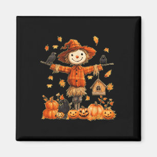 Íman Cute Scarecrow Pumpkin Dia das Bruxas de Ação de G