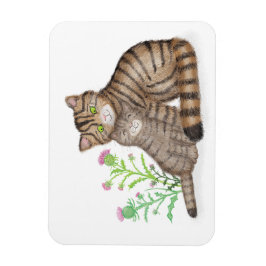 Íman Cute Scottish Wildcat and kitten magnet