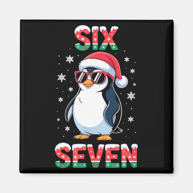 Íman Cute Six Seven 67 Penguin Kids Christmas Holiday  (Frente)