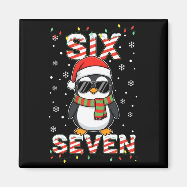 Íman Cute Six Seven 67 Penguin Kids Christmas Holiday L (Frente)