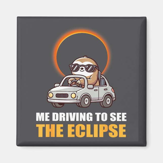 Íman Cute Sloth Eclipse Total Solar (Frente)