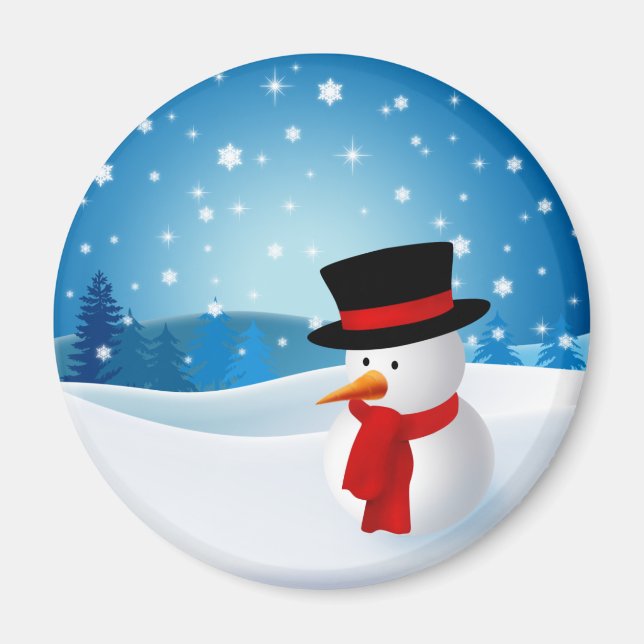 Íman Cute Snowman Magnet (Frente)