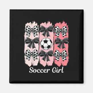 Íman Cute Soccer Girl Coquette Bow Soccer Girl Soccer B