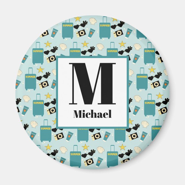 Íman Cute Summer Vacation Elements Magnet (Frente)