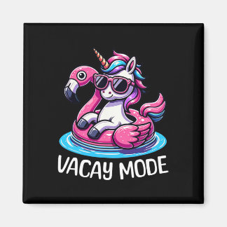 Íman Cute Unicorn Vacay Mode Funny Family Vacation Kids