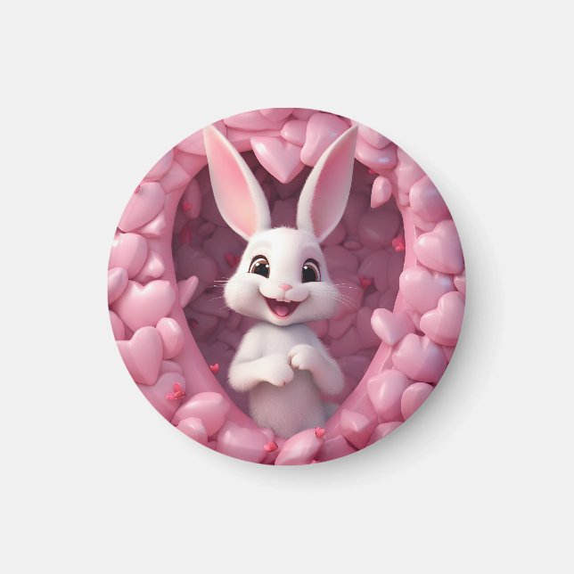 Íman Cute Valentine Bunny Magnet (Frente)