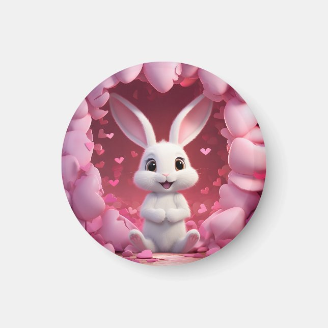 Íman Cute Valentine Bunny Magnet  (Frente)