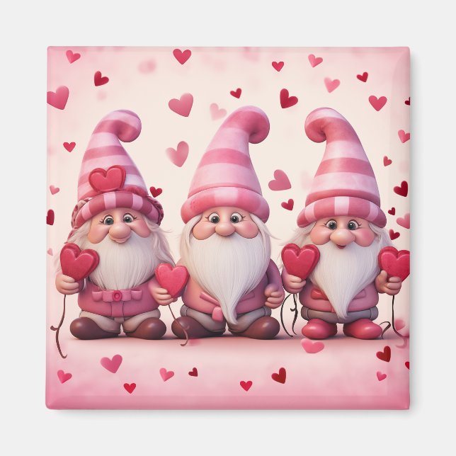 Íman Cute Valentine Gnome Magnet (Frente)